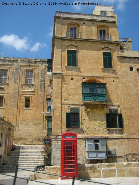 Telephone box, Malta Picture Board by Stuart C Clarke