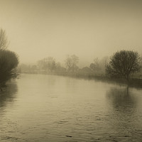 Buy canvas prints of Misty River Itchen by Stuart C Clarke