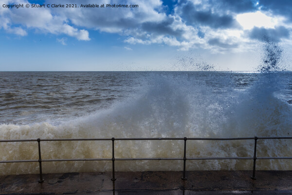 High tide wave Picture Board by Stuart C Clarke