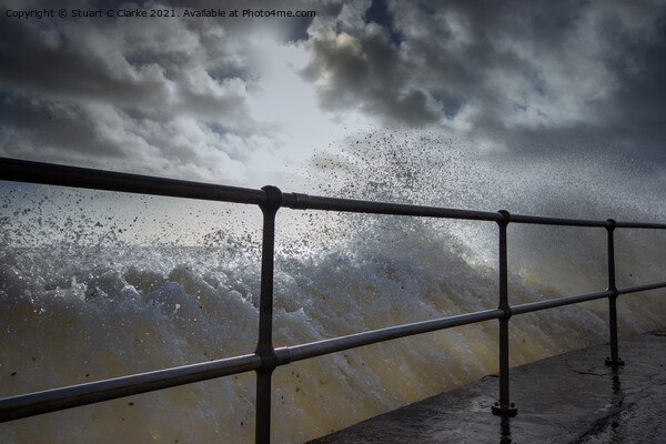Storm wave Picture Board by Stuart C Clarke