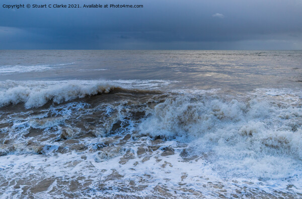 Storm waves Picture Board by Stuart C Clarke