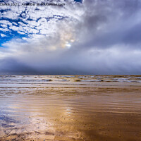 Buy canvas prints of Winter beach reflections by Stuart C Clarke