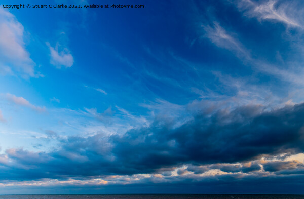 Blue cloudscape Picture Board by Stuart C Clarke