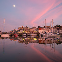 Buy canvas prints of Moon Rises Padstow by Kate Whiston