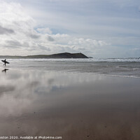 Buy canvas prints of Surfer at Polzeath by Kate Whiston