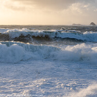 Buy canvas prints of Sun on Stormy Waves by Kate Whiston