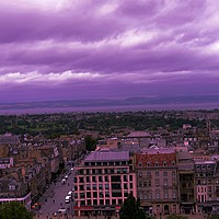 Buy canvas prints of Purple sky over Ediburgh by Rachael Smith