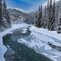 Buy canvas prints of Toby Creek in The Snow by Ross Malin