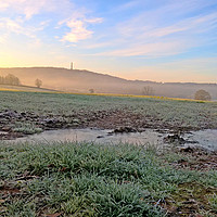 Buy canvas prints of Wellington Monument dawn by Dave Hellyer