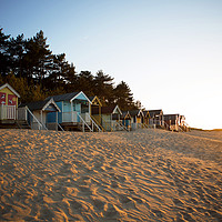 Buy canvas prints of The Beach Huts at Wells Next the Sea by Kim Wright