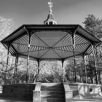 Buy canvas prints of A gazebo in Cannon Hill Park, Birmingham, UK by NKH10 Photography