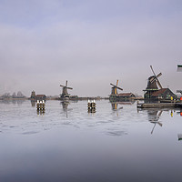 Buy canvas prints of Windmills along the river Zaan by John Stuij