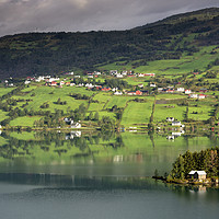 Buy canvas prints of View over lake Hafslovatnet by John Stuij