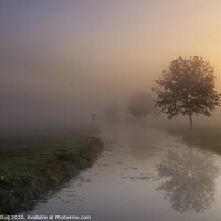 Buy canvas prints of Misty morning near Giessenburg by John Stuij