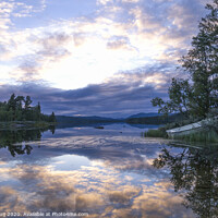Buy canvas prints of Beautiful sunset lake Ostersjon by John Stuij