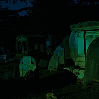 Buy canvas prints of St Mary's Churchyard Hendon at night by Andis Atvars
