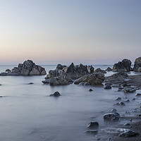 Buy canvas prints of Moonscape beach (Ayrshire) by Robert McCristall