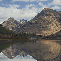 Buy canvas prints of Glen Etvie reflecting on Loch Etive by Robert McCristall