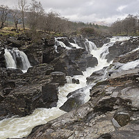 Buy canvas prints of Eas Urchaidh falls in Glen Orchy by Robert McCristall