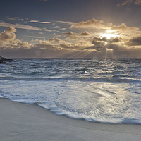Buy canvas prints of Evening sunset on the Isle of Vattersay by Robert McCristall