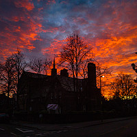Buy canvas prints of A Dramatic Sunset in a Liverpool Suburb by Simon Martinez