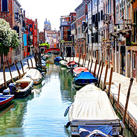 Buy canvas prints of Venice back water, Italy by Robin Clarke
