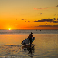 Buy canvas prints of Paddleboarder at sunset  by Robin Lee