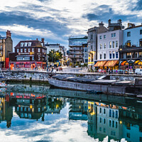Buy canvas prints of Ramsgate Royal Harbour reflections at dusk by Robin Lee
