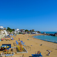 Buy canvas prints of Broadstairs Beach, Viking Bay during the summer by Robin Lee