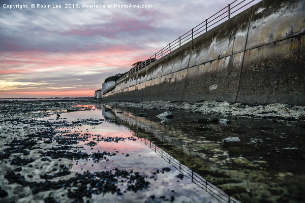 Sunset reflections Ramsgate Western Undercliff Picture Board by Robin Lee
