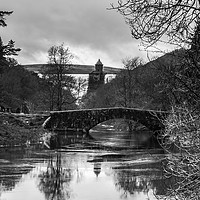 Buy canvas prints of Pen y garreg Dam and bridge Elan Valley Wales by Robin Lee