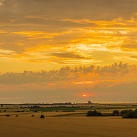 Buy canvas prints of Sunset across the marshes to Reculver Towers by Robin Lee