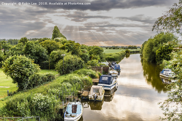 Moored boats on the River Stour Picture Board by Robin Lee