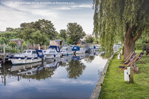 Boats Moored on the Great Stour River Picture Board by Robin Lee