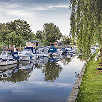 Buy canvas prints of Boats Moored on the Great Stour River by Robin Lee