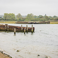 Buy canvas prints of Wrecks on the banks of the River Medway, Kent by Robin Lee