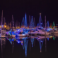 Buy canvas prints of Ramsgate Royal Harbour and Marina Christmas Lights by Robin Lee