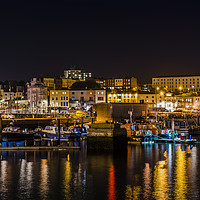 Buy canvas prints of Ramsgate Harbour by night by Robin Lee