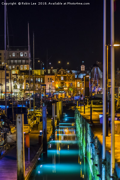 Ramsgate Marina and Quay at night Picture Board by Robin Lee