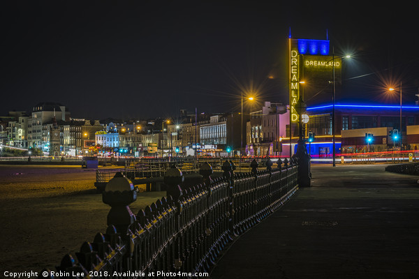 Welcome to Margate seafront by night Picture Board by Robin Lee