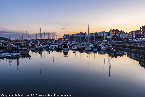 Reflections Ramsgate Inner Harbour Picture Board by Robin Lee