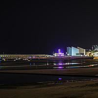 Buy canvas prints of Margate harbour at night by Robin Lee