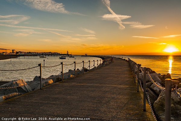 Herne Bay Sunset Picture Board by Robin Lee