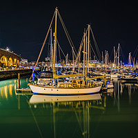 Buy canvas prints of Ramsgate Marina at night by Robin Lee