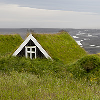 Buy canvas prints of Ancient houses with Grass roof in Iceland by Florent Lacroute