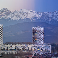 Buy canvas prints of Grenoble, France 2019 : Day to night on the city by Florent Lacroute