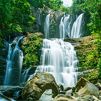 Buy canvas prints of The tapering Nauyaca Waterfalls in Costa rica by Chris Rabe
