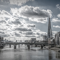 Buy canvas prints of The Shard and The Thames river by Chris Rabe