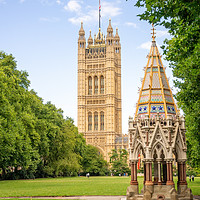 Buy canvas prints of Houses of Parliament and Buxton memorial fountain by Chris Rabe