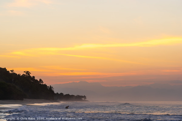 Surfer at sunrise Picture Board by Chris Rabe
